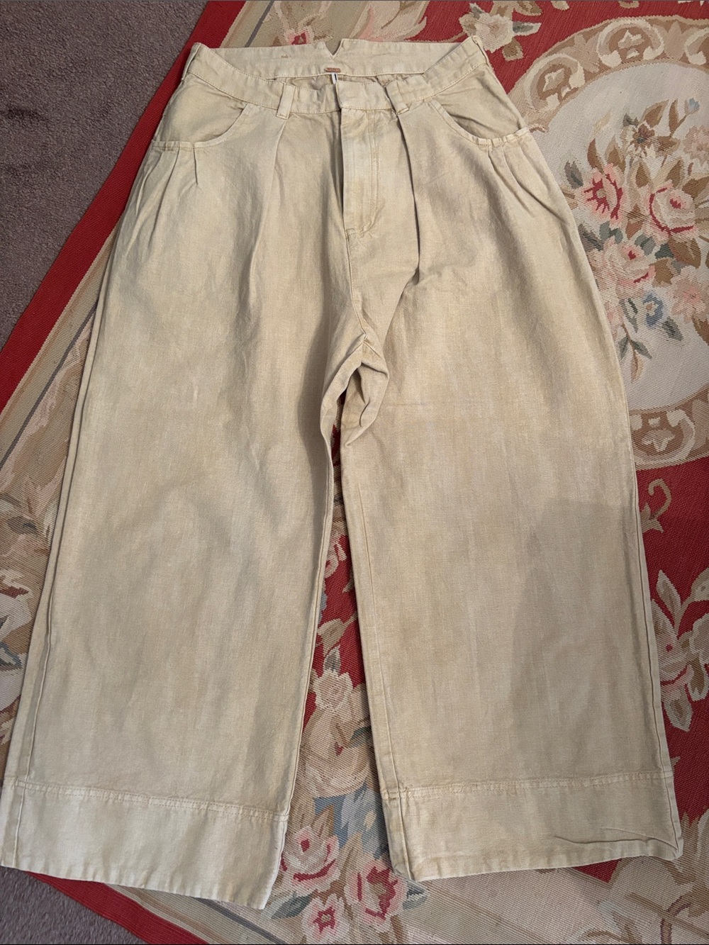 Free People copper tag Wide-Leg Chino Pants